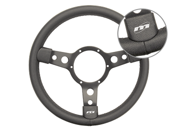 DA4650-36 - 36 Steering Wheel by Mountney - 15" Black Vinyl with Black Spokes For Defender