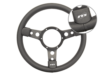 DA4650-48 - 48 Steering Wheel by Mountney - 15" Black Vinyl with Black Spokes For Defender