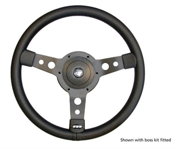 DA4650-SERIES - Steering Wheel by Mountney - 15" Black Vinyl with Black Spokes For Defender