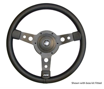 DA4650-SERIES-36 - Steering Wheel by Mountney - 15" Black Vinyl with Black Spokes For 36 Land Rover Series