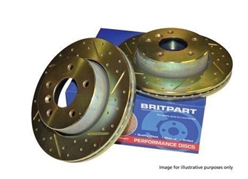 DA4685 - Britpart Slotted / Grooved - Front Brake Discs (Comes as a Pair) - For Range Rover L405, Range Rover Sport L494 and Discovery 5