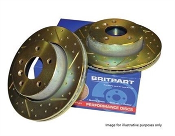 DA4687 - Britpart Slotted / Grooved - Rear Brake Discs (Comes as a Pair) - For Range Rover L405, Range Rover Sport L494 and Discovery 5
