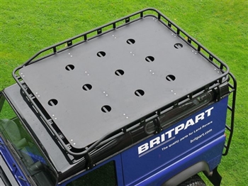 DA4703 - Safety Devices Explorer Full Length Roof Rack for Land Rover Defender 90 - Gutter Mounted with Long Luggage Rail - 2m X 1.4m