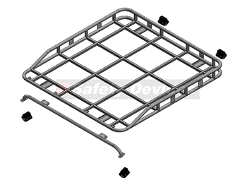 DA4738 - Safety Devices Explorer Roof Rack for Defender 110 & 130 Double Cab / Crew Cab Pick up with Long Luggage Rail and Cage Mount