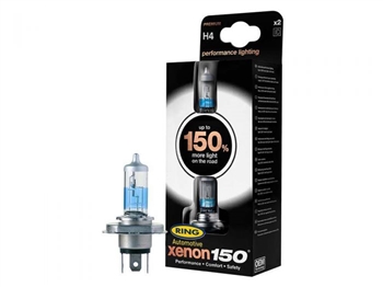 DA5016-150 - Xenon 150 H4 Headlamp Bulbs - 150% More Light - Pair - For Defender, Discovery 1, Discovery 2, Freelander 1 and Range Rover Classic
