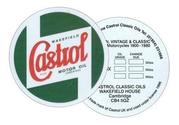 DA6275.G - Castrol Classic Oil Service Reminder Windscreen Stikers - 3" Diameter