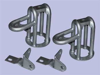 DA6322.AM - Britpart Front Twin Tubular Shock Brackets - Standard Height - For Defender, Discovery 1 and Range Rover Classic