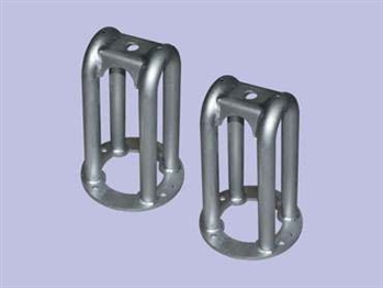 DA6323L.AM - Britpart Front Single Tubular Shock Brackets - Plus 2" Lift - For Defender, Discovery 1 and Range Rover Classic - Comes as a Pair