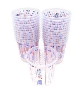 DA6397 - Quantity 25 Mixing Cups - Clear Strong Plastic 1300ml Cups