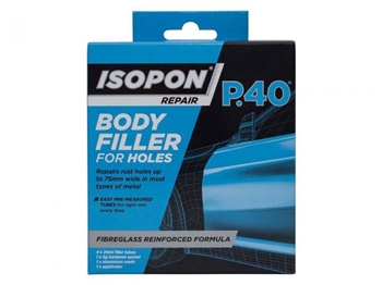 DA6608.G - Isopon Fibreglass Body Filler - Perfect for Holes in Bodywork - 4 X 20ml Filler Tubes