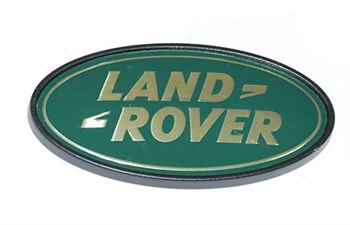DAH100680 - Land Rover Rear Badge in Green and Gold - Fits to Any Flat Surface for Range Rover or Land Rover for Genuine Land Rover