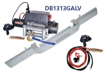 DB1313GALV.AM - Fits Defender Galvanised Bumper with DB12000I Winch and Steel Cable (No Ac)