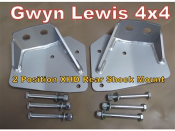 GL1061 - Gwyn Lewis Rear XHD Challenge Shock Mount - Two Position in Galvanised - Comes as a Pair - For Defender, Discovery 1 and Range Rover Classic