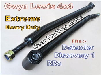 GL1073 - Gwyn Lewis Rear Heavy Duty, Cranked Radius Arms - Comes as a Pair in Black - For Defender, Discovery 1 and Range Rover Classic