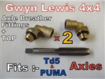 GL1136 - Gwyn Lewis Breather Kit - Pair of Fits Land Rover Defender Axle Breathers TD5 and Puma & Discovery 2 Axles - Breather Fittings and M12 Tap