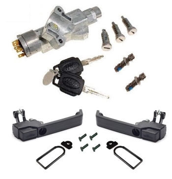 JWP4104 - Genuine Land Rover Ignition - Large Lock Ignition & Standard Black Door Handle Conv Kit 90-16