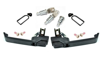 JWP4106 - Def RH & LH Push Button Front Door Handle Kit 83-02 (16mm Locks)