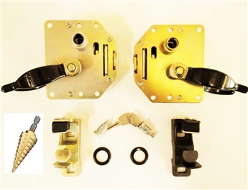 JWP5003 - Series Anti Burst Door Conversion Kit Includes Handles Strikers Locks + Free Step Drill