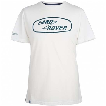 LBTM168W-S - White T-Shirt with Heritage - Small For Land Rover and Land Rover Logo