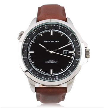 LEWM312BKA - Men's Classic Black Watch - With Leather Strap For Land Rover