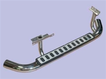 LR008379SS - Fits Defender SVX Tubular Side Steps in Stainless Steel With Rubber and Aluminium Top For 90 (Fire and Ice Style in Genuine Style)