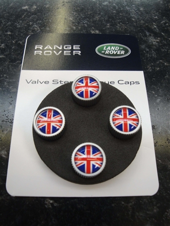 LR027664.LRC - Premium Dust Cap Covers - Set Of Four With Union Jack Emblem - Genuine Land Rover