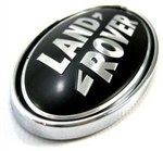 LR0721.AM - Chrome Plinth With Supercharged Oval Badge - Black / Silver (For Use on Rear of Vehicles)