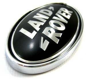 LR0721.AM - Chrome Plinth With Supercharged Oval Badge - Black / Silver (For Use on Rear of Vehicles)