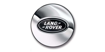 LR089425 - Gen LR Supercharged Wheel Centre Cap In Polished Chrome Finish with Black and Silver Oval Logo - For Land Rover and Range Rover, Genuine Land Rover