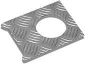LR176-3 - Fuel Filler T/Plate Cover Defender Pre TD5 Silver 3mm
