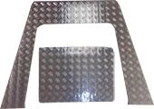LR182-3 - Tdci 07-18 Def 2 Piece Bonnet Protector Chequer 3mm Silver