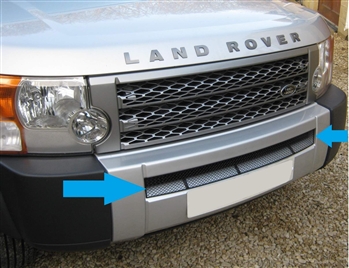 LR3G329-B - Black Lower Mesh Grille - Stainless Steel Powder Coated Mesh - Will Never Rust! For Discovery 3