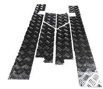 LR566B - Chequer Plate for Lower Outer Doors for Defender 110 - Four Door - In Black Finish 2mm
