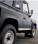 LR75 - Chequer Plate Sill Protectors for Defender 90 In 2mm Natural Finish