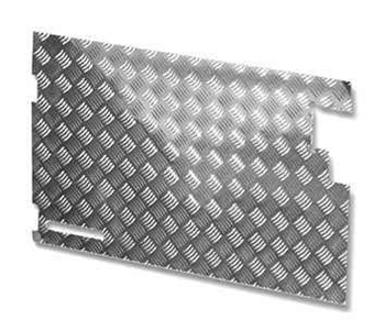 LR81 - Chequer Plate for Rear Door Casing for Defender 83-88 and Series Land Rover - No Wiper Hole - In Natural Finish
