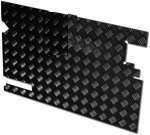 LR81B - Chequer Plate for Rear Door Casing for Defender 83-88 and Series Land Rover - No Wiper Hole - In Black 2mm