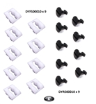 LRC1020 - Plastic Screw and Receiver Kit of Nine - 1/4 Turn - For Fitment of Front Towing Eye Cover to Front Bumper for Discovery 3