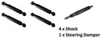 LRC1022 - Front and Rear Shock Absorber and Steering Damper Kit for Land Rover Series - For SWB 88" Series 2, 2A & 3