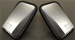 LRC1067 - Pair of Silver Gloss Mirror Head for Land Rover Defender - With Glass and Rubber Surround