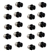 LRC1096 - Set of 20 Black Alloy Wheel Nut for Land Rover Defender - Full Vehicle Set