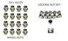 LRC1128 - Set of 16 Alloy Wheel Nut with Locking Nuts for Land Rover Defender - Full Vehicle Set