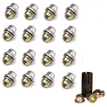 LRC1132 - Set Of 16 Alloy Wheel Nuts Plus Locking Wheel Nut Kit - For Discovery 2 and Range Rover P38
