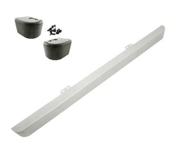 LRC1143 - Silver Front Bumper and End Cap Kit for Land Rover Defender - Comes Complete with Two End Caps and Clips