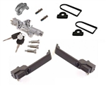 LRC1351 - Defender Front Door Handle Kit - Fits Defender Push Button Doors - Single Genuine Key For All Doors and Ignition