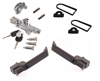 LRC1351 - Defender Front Door Handle Kit - Fits Defender Push Button Doors - Single Genuine Key For All Doors and Ignition