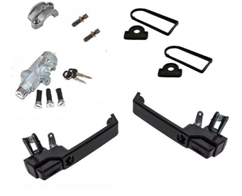 LRC1356 - Defender Front Door Handle Kit - Fits Defender Push Button Doors - Single Key for all Doors and Ignition