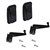 LRC1360 - Pair of Black Gloss Mirror Heads, Mirror Arms and Screws for Land Rover Defender - With Glass and Rubber Surround