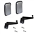 LRC1361 - Pair of Black Gloss Silver Heads, Mirror Arms and Screws for Land Rover Defender - With Glass and Rubber Surround
