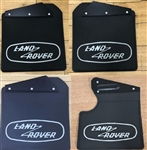 LRC1364 - Heritage Fits Defender 90 Mudflap Set - With White Heritage Logo - For Genuine Land Rover - Set of Four