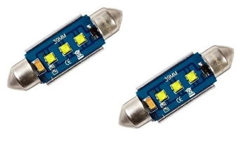 LRC1386 - Set of Two LED Bulbs for Interior Lamp on Fits Defender - From MA Chassis Number 300TDI Onwards for AMR3155 - Also Fits Multiple Other Vehicles for Discovery 1 & 2